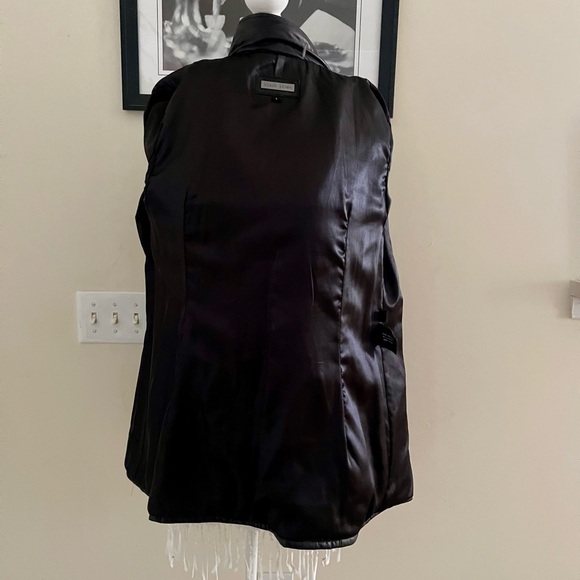 black rivet leather jacket on a warm lining size L org $599 with defect - Picture 10 of 16